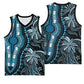 Polynesia Mixed African Dashiki Basketball Jersey Afro-pacific Culture - Blue - African Pride
