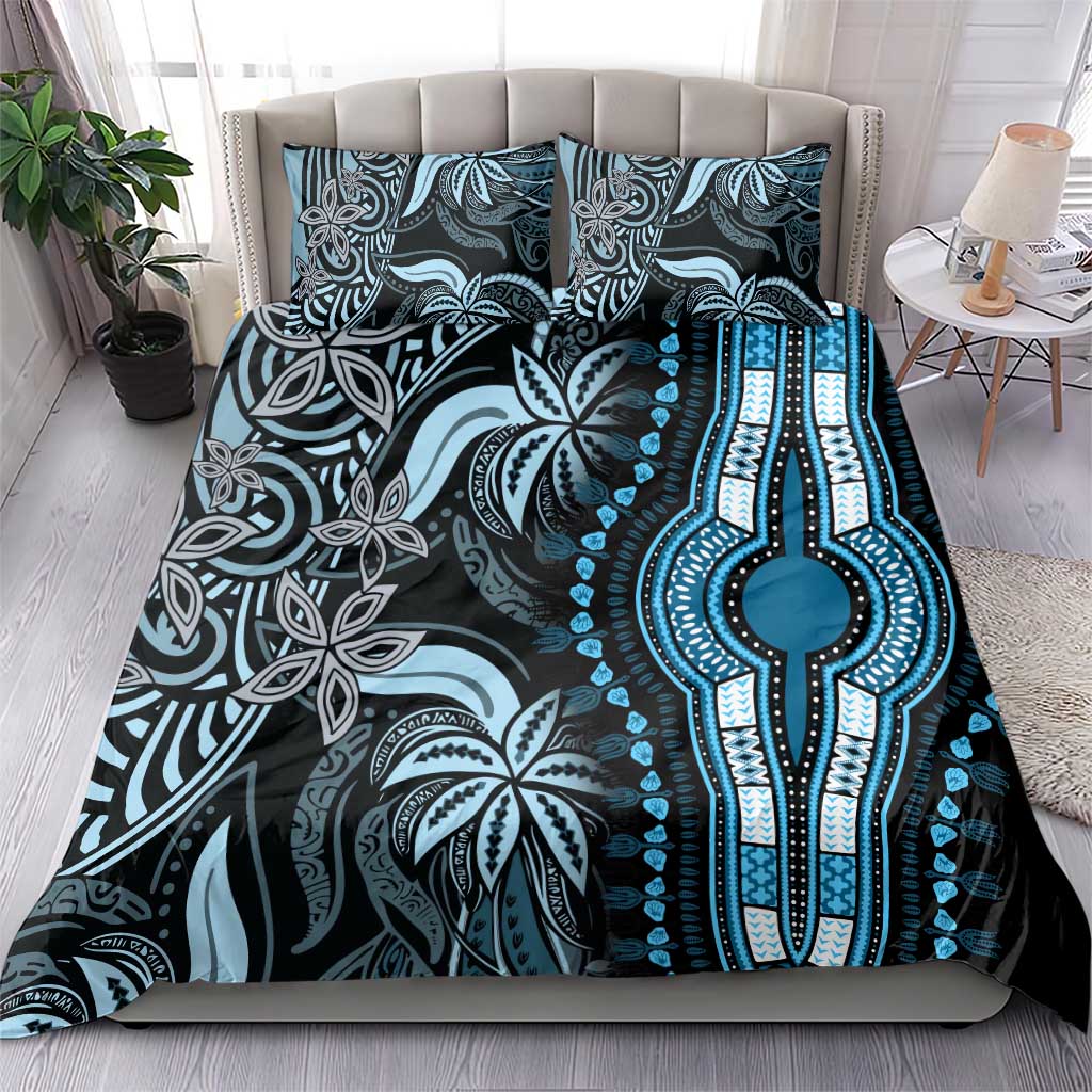 Polynesia Mixed African Dashiki Bedding Set Afro-pacific Culture - Blue