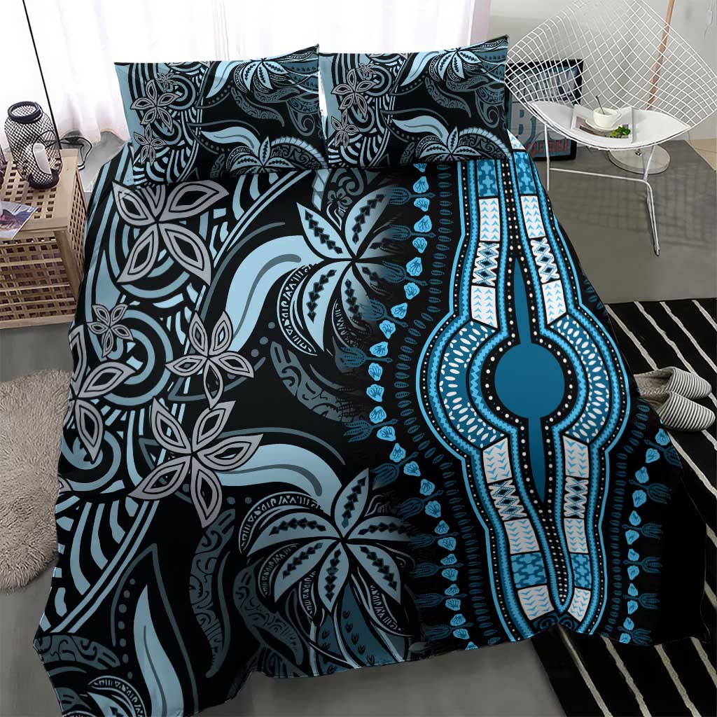 Polynesia Mixed African Dashiki Bedding Set Afro-pacific Culture - Blue