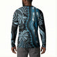 Polynesia Mixed African Dashiki Button Sweatshirt Afro-pacific Culture - Blue