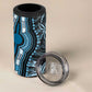 Polynesia Mixed African Dashiki 4 in 1 Can Cooler Tumbler Afro-pacific Culture - Blue