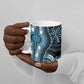 Polynesia Mixed African Dashiki Ceramic Mug Afro-pacific Culture - Blue
