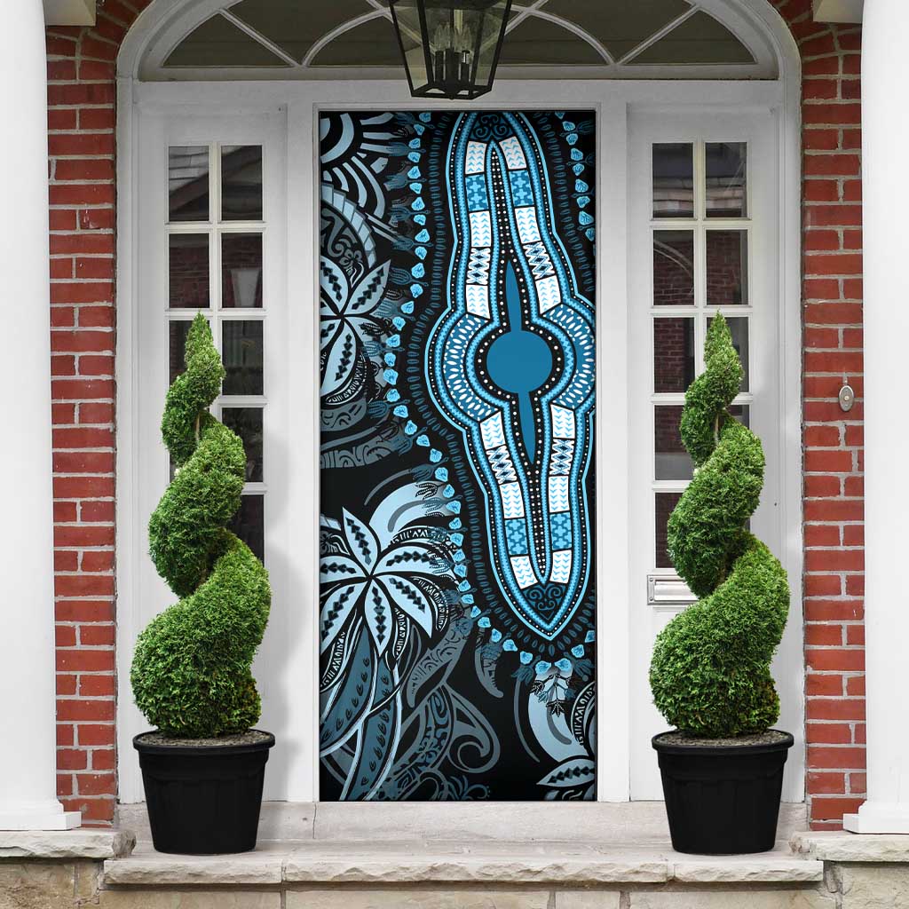 Polynesia Mixed African Dashiki Door Cover Afro-pacific Culture - Blue