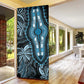 Polynesia Mixed African Dashiki Door Cover Afro-pacific Culture - Blue
