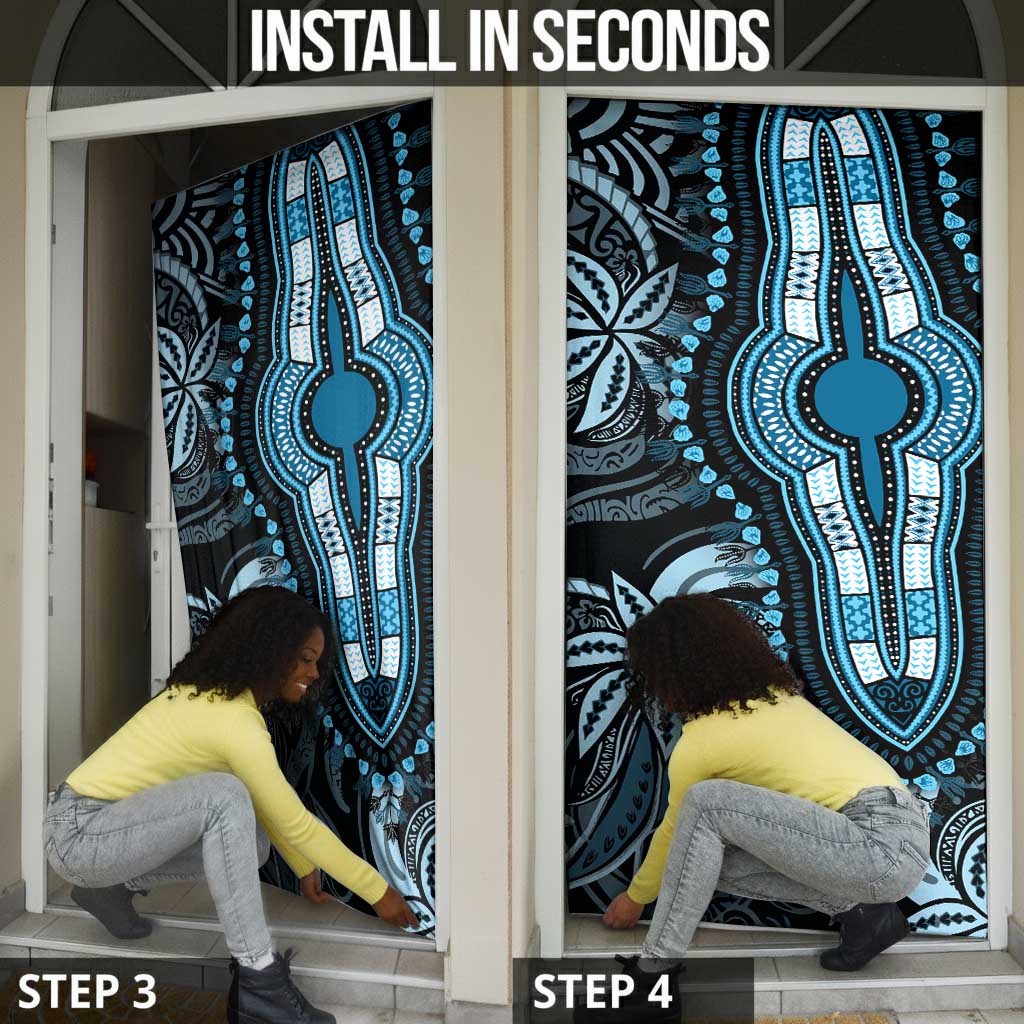 Polynesia Mixed African Dashiki Door Cover Afro-pacific Culture - Blue