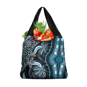 Polynesia Mixed African Dashiki Grocery Bag Afro-pacific Culture - Blue