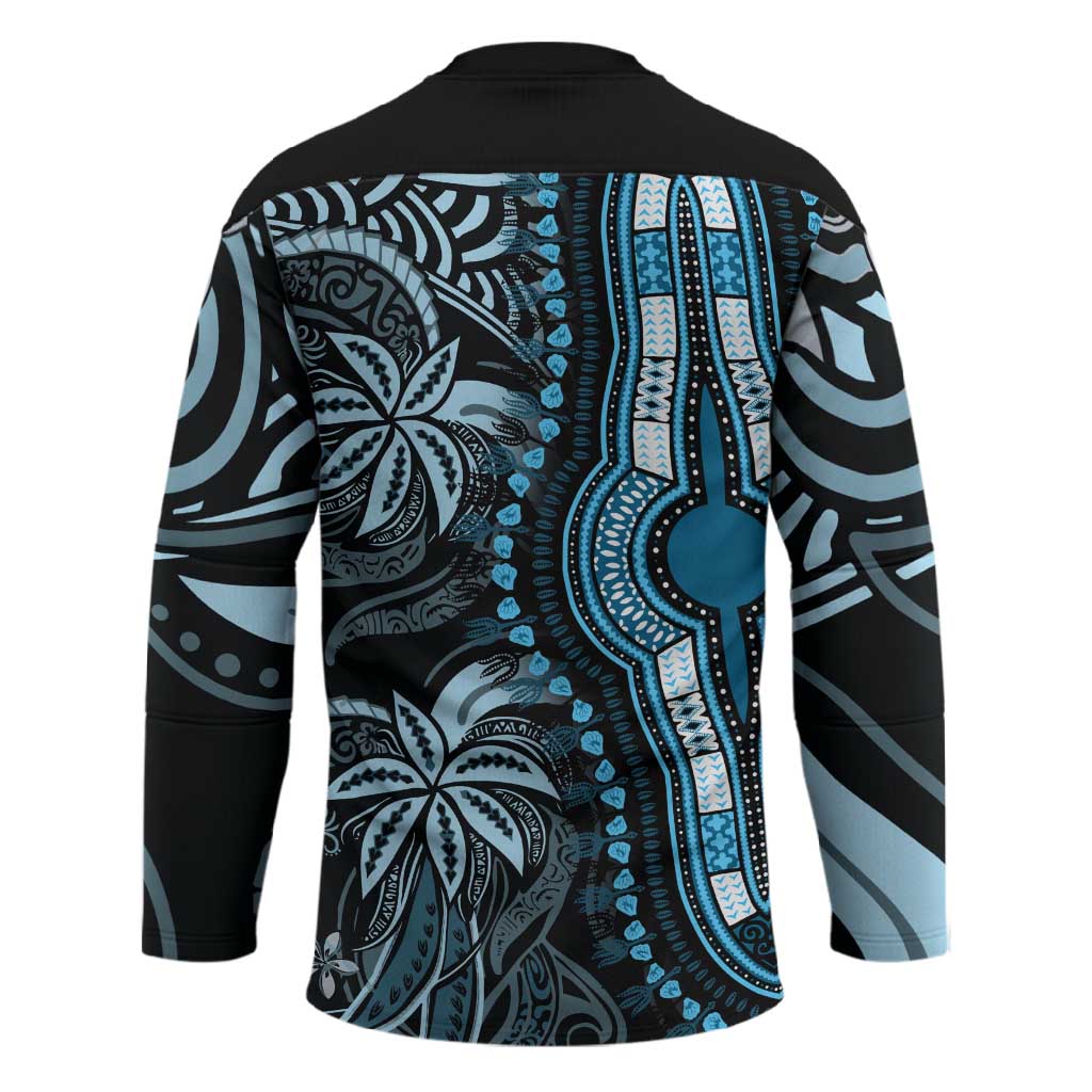 Polynesia Mixed African Dashiki Hockey Jersey Afro-pacific Culture - Blue