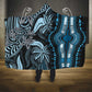 Polynesia Mixed African Dashiki Hooded Blanket Afro-pacific Culture - Blue