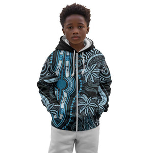Polynesia Mixed African Dashiki Kid Hoodie Afro-pacific Culture - Blue