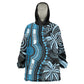 Polynesia Mixed African Dashiki Kid Wearable Blanket Hoodie Afro-pacific Culture - Blue