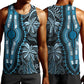 Polynesia Mixed African Dashiki Men Tank Top Afro-pacific Culture - Blue