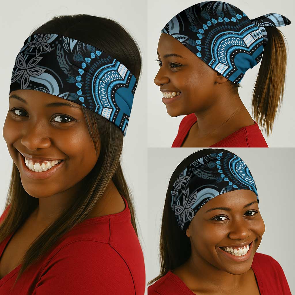 Polynesia Mixed African Dashiki Neck Gaiter Afro-pacific Culture - Blue LT9