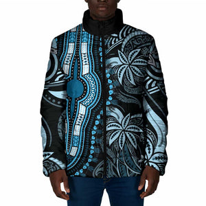 Polynesia Mixed African Dashiki Padded Jacket Afro-pacific Culture - Blue
