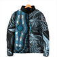 Polynesia Mixed African Dashiki Padded Jacket Afro-pacific Culture - Blue