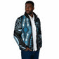 Polynesia Mixed African Dashiki Padded Jacket Afro-pacific Culture - Blue