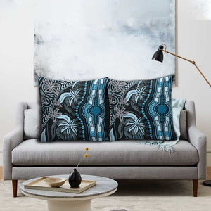Polynesia Mixed African Dashiki Pillow Cover Afro-pacific Culture - Blue