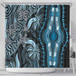 Polynesia Mixed African Dashiki Shower Curtain Afro-pacific Culture - Blue