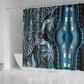Polynesia Mixed African Dashiki Shower Curtain Afro-pacific Culture - Blue
