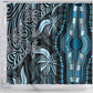 Polynesia Mixed African Dashiki Shower Curtain Afro-pacific Culture - Blue