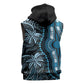 Polynesia Mixed African Dashiki Sleeveless Hoodie Afro-pacific Culture - Blue - African Pride
