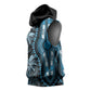 Polynesia Mixed African Dashiki Sleeveless Hoodie Afro-pacific Culture - Blue - African Pride