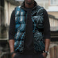 Polynesia Mixed African Dashiki Sleeveless Puffer Jacket Afro-pacific Culture - Blue