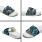 Polynesia Mixed African Dashiki Slide Sandals Afro-pacific Culture - Blue
