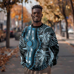 Polynesia Mixed African Dashiki Sweatshirt Afro-pacific Culture - Blue