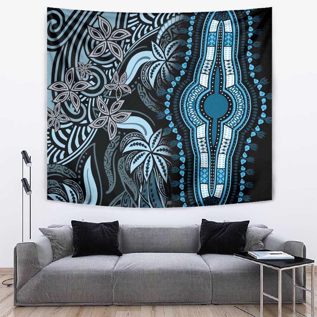 Polynesia Mixed African Dashiki Tapestry Afro-pacific Culture - Blue