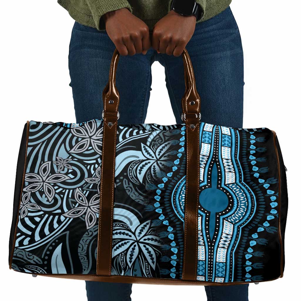 Polynesia Mixed African Dashiki Travel Bag Afro-pacific Culture - Blue