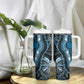 Polynesia Mixed African Dashiki Tumbler With Handle Afro-pacific Culture - Blue