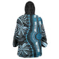 Polynesia Mixed African Dashiki Wearable Blanket Hoodie Afro-pacific Culture - Blue