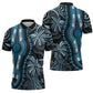 Polynesia Mixed African Dashiki Zipper Polo Shirt Afro-pacific Culture - Blue