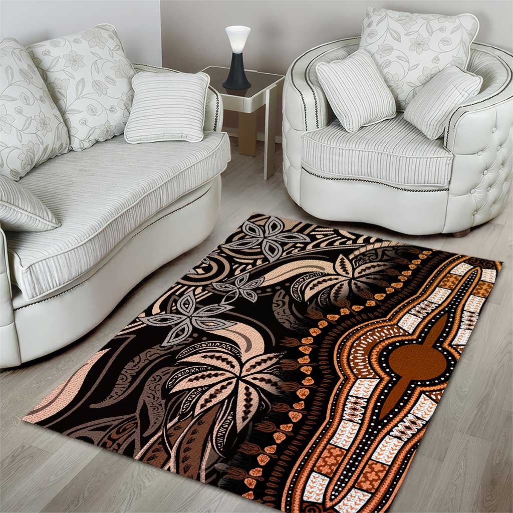 Polynesia Mixed African Dashiki Area Rug Afro-pacific Culture - Gold