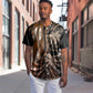 Polynesia Mixed African Dashiki Baseball Jersey Afro-pacific Culture - Gold