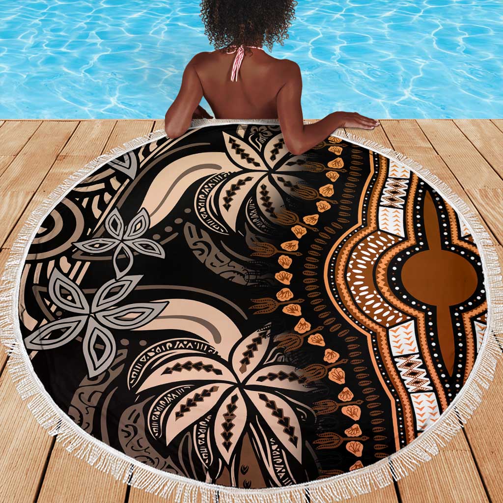 Polynesia Mixed African Dashiki Beach Blanket Afro-pacific Culture - Gold