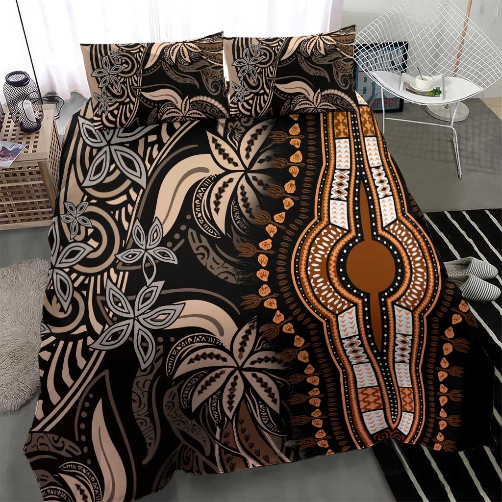 Polynesia Mixed African Dashiki Bedding Set Afro-pacific Culture - Gold