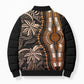 Polynesia Mixed African Dashiki Bomber Puffer Jacket Afro-pacific Culture - Gold