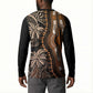Polynesia Mixed African Dashiki Button Sweatshirt Afro-pacific Culture - Gold