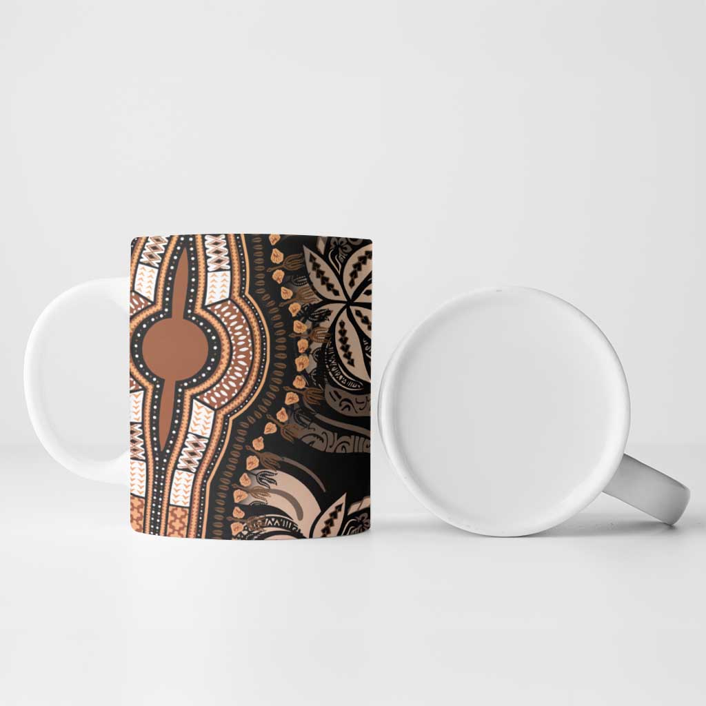 Polynesia Mixed African Dashiki Ceramic Mug Afro-pacific Culture - Gold