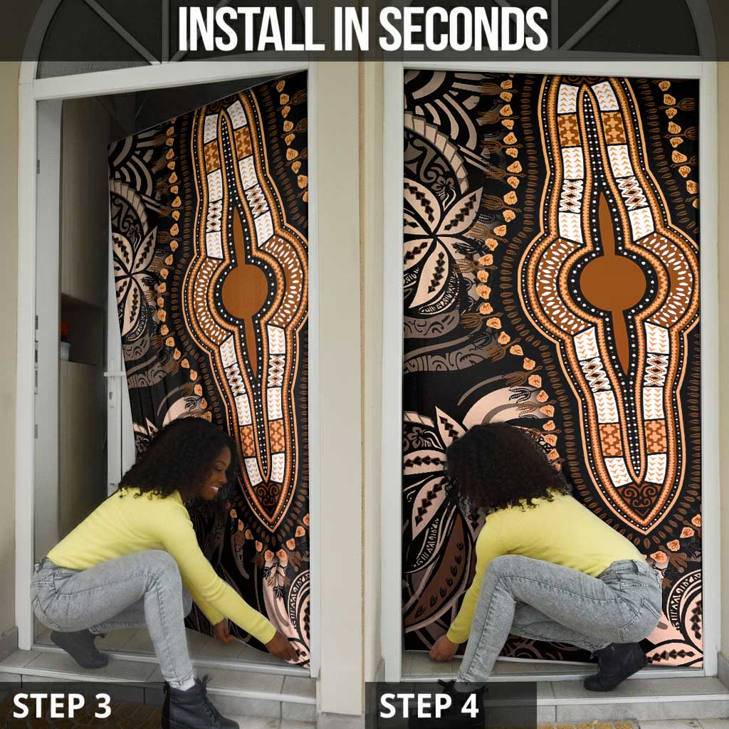 Polynesia Mixed African Dashiki Door Cover Afro-pacific Culture - Gold