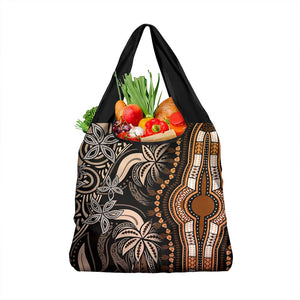 Polynesia Mixed African Dashiki Grocery Bag Afro-pacific Culture - Gold