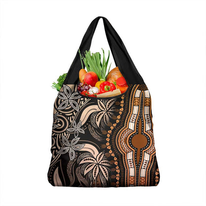 Polynesia Mixed African Dashiki Grocery Bag Afro-pacific Culture - Gold