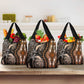 Polynesia Mixed African Dashiki Grocery Bag Afro-pacific Culture - Gold