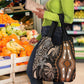 Polynesia Mixed African Dashiki Grocery Bag Afro-pacific Culture - Gold