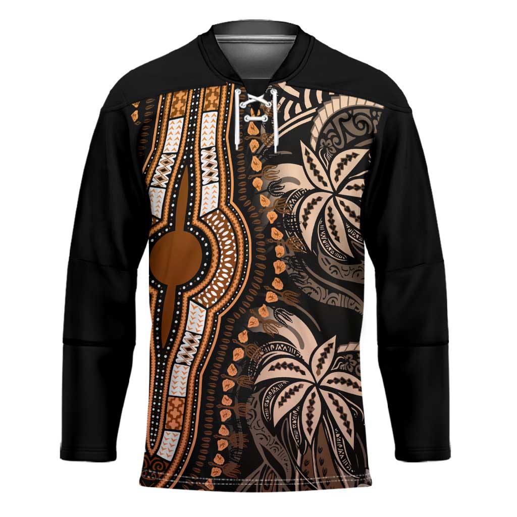Polynesia Mixed African Dashiki Hockey Jersey Afro-pacific Culture - Gold
