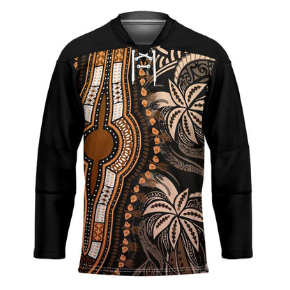 Polynesia Mixed African Dashiki Hockey Jersey Afro-pacific Culture - Gold