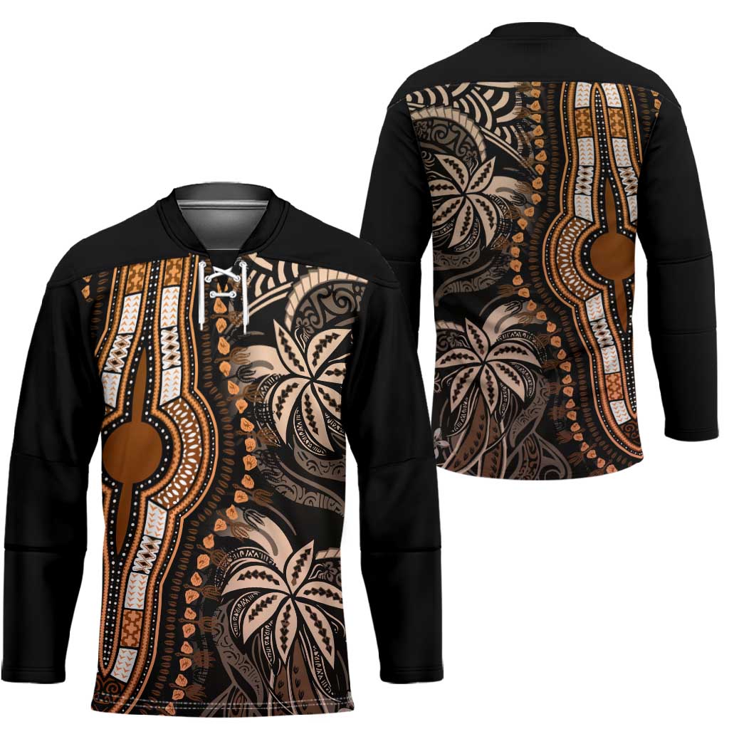 Polynesia Mixed African Dashiki Hockey Jersey Afro-pacific Culture - Gold