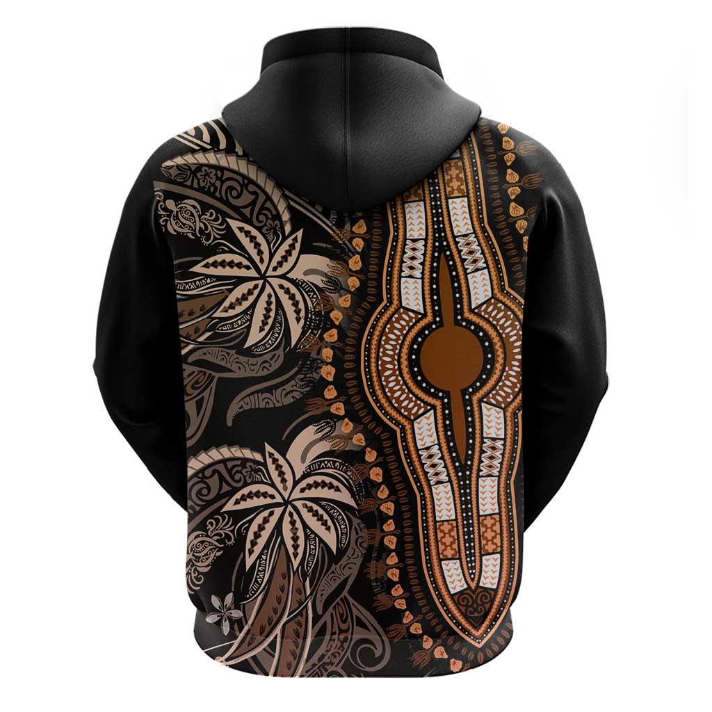 Polynesia Mixed African Dashiki Hoodie Afro-pacific Culture - Gold