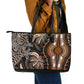 Polynesia Mixed African Dashiki Leather Tote Bag Afro-pacific Culture - Gold